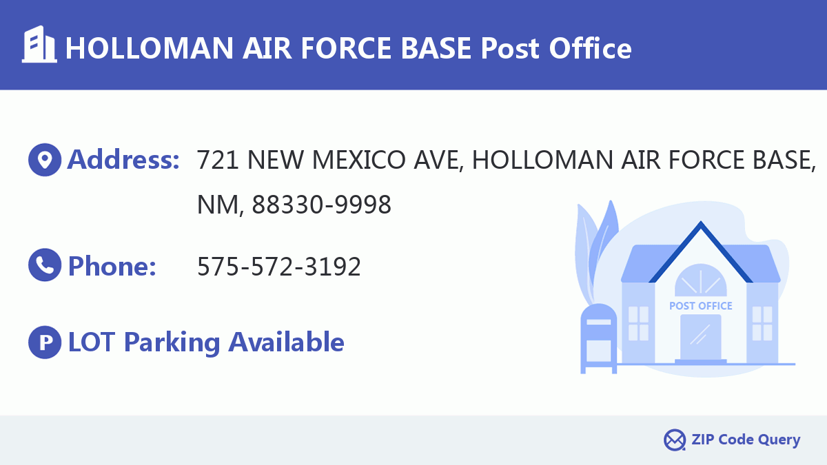 Post Office:HOLLOMAN AIR FORCE BASE